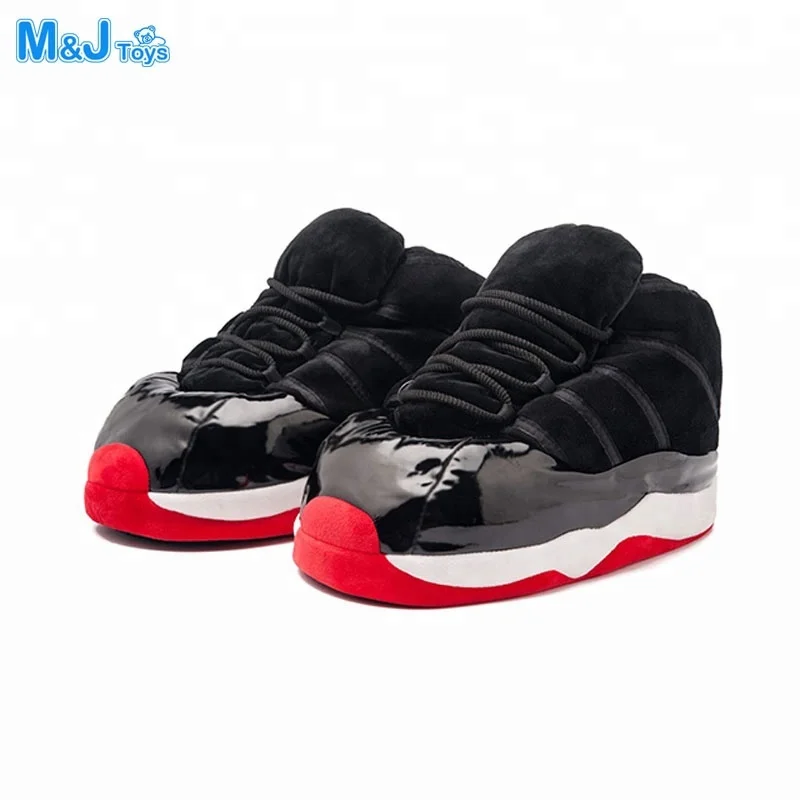 

plush stuffed AJ sneaker slipper rubber sole indoor sneaker slippers, Customized