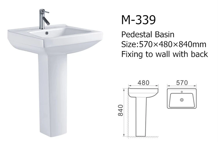 Ceramic designer european standard types of pedestal wash basin
