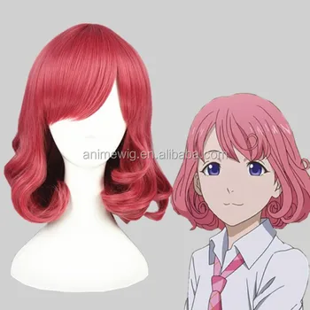 short pink cosplay wig