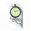 roman numerals dial metal hanging antique outdoor garden clock with double face
