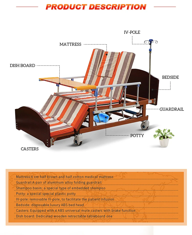 Abs Three Function 3 Crank Hospital Bed Accessories Buy 3 Crank