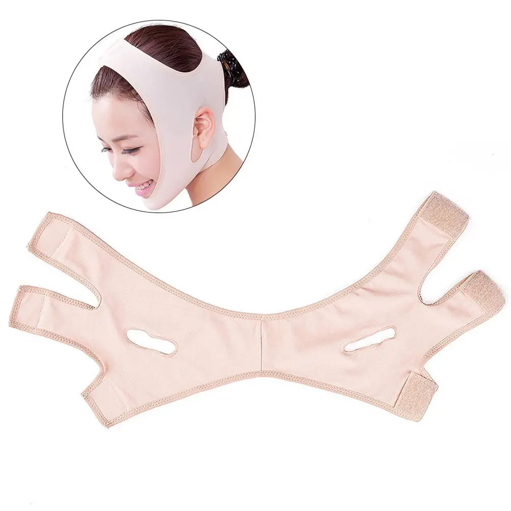 Бандаж для лица подтягивающий до и после Buy Best seller Thin Face Slimming Mask V-line Anti-sagging Firming-Anti-wrinkle
