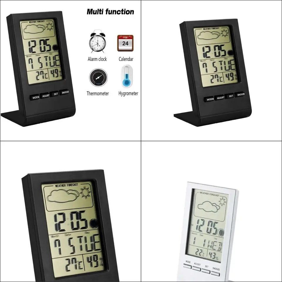Oem Digital Temperature Humidity Ultrasonic Clock Weather Forecast