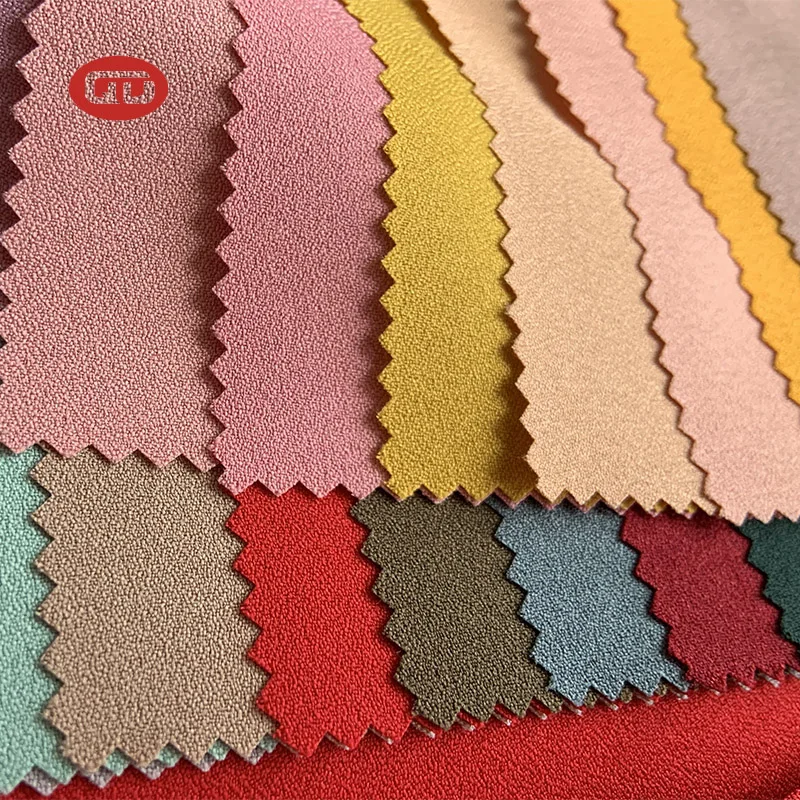 
Indonesia hot sale high quality QD moss crepe 125-130GSM stretch polyester fabric 