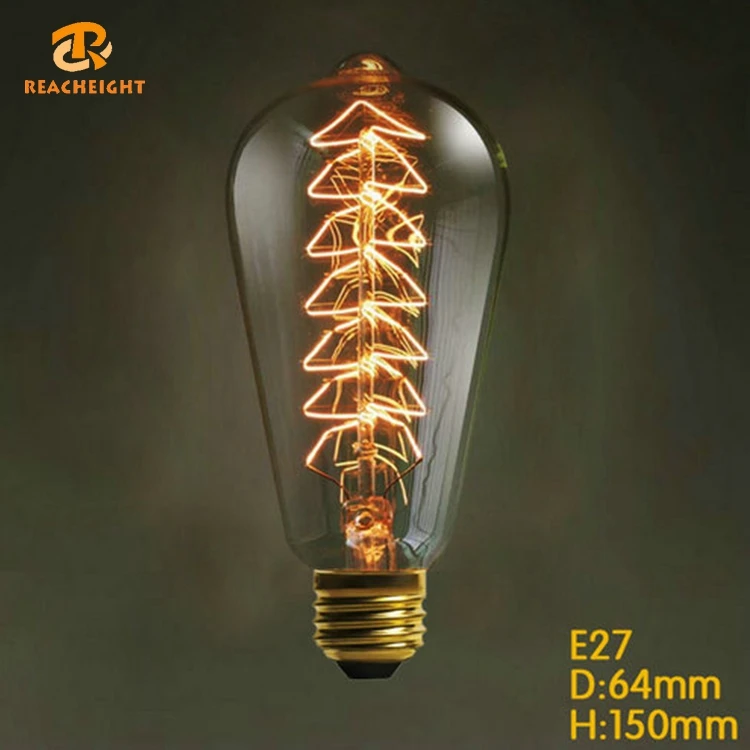 Glass Ce Rohs Certificate Warm Color Decorative Edison Light Bulb 20 Watt