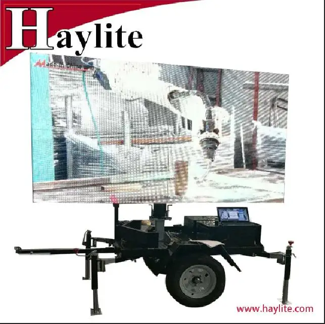 LED display sign trailer for traffic use with solar panel .jpg