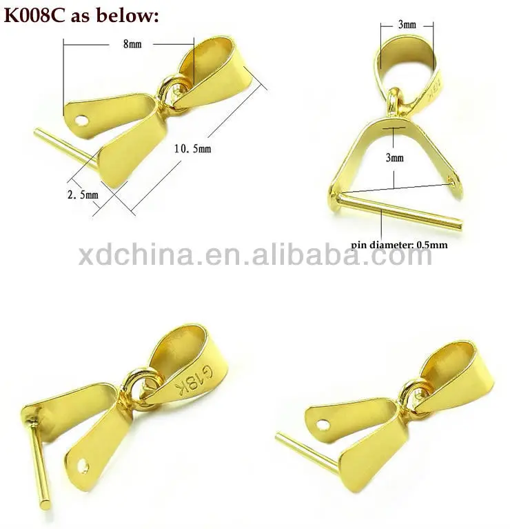 Xd K008 Genuine 18k Gold Earring Bails Jewelry Findings Buy Earring