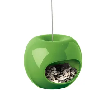 Green Apple Hanging Window Ceramic Bird Feeder Wholesale