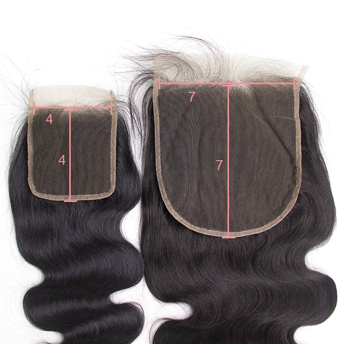 

7x7 lace closure Body wave lace closure Brazilian Hair,Perfect lady no shedding human hair hd thin fine swiss frontal closure, Natural color#1b