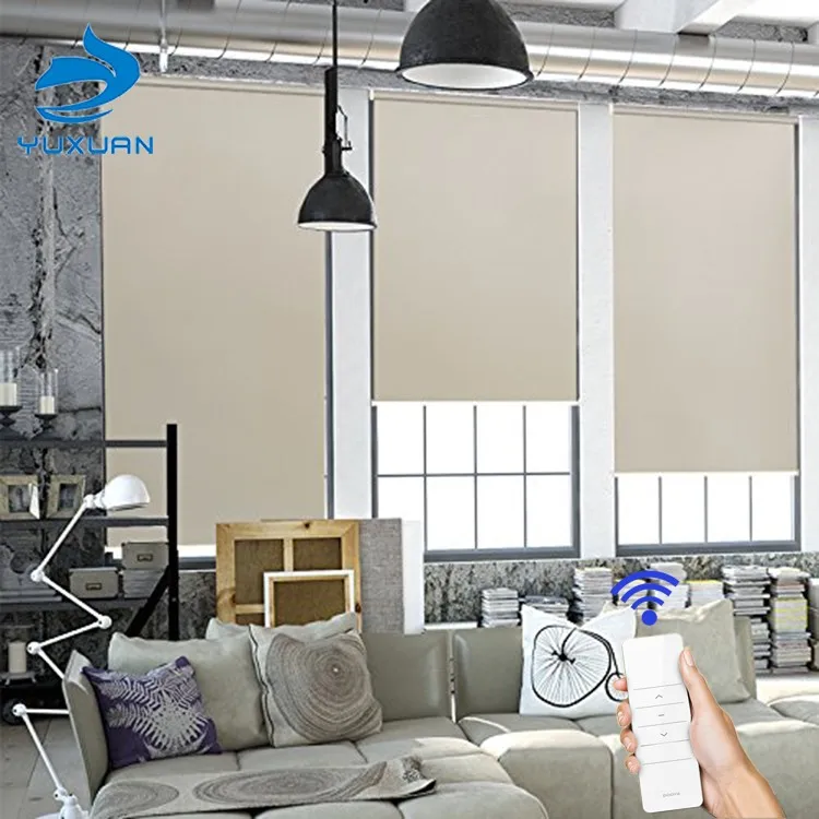 

yuxuan hot selling remote control roller blinds easy operation electric window coverings, Customer's request