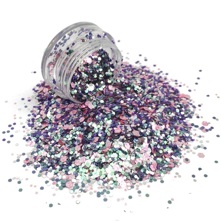 
Eco Friendly Chunky Powder Craft Holographic Glitter for Body Hair 