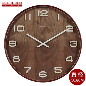 Big Size Very Large Creative Rustic Retro Natural wooden Office Mute Sweep Company Hotel Log Grandfather Modern Wood Wall Clock