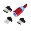 Cellphone Fast Charge Nylon Magnetic USB Charging Cable for Apple Type-c Android Mobile