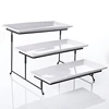 Food Server Display Plate Rack 3 Tiered Cake Tray Stand White 3 Tier Rectangular Serving Platter