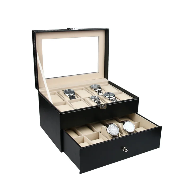 

Luxury Watch Box 20 Grids Slots PU Leather Case Jewelry Storage Organizer Elegant Watches Collection gifts Organizer caja reloj