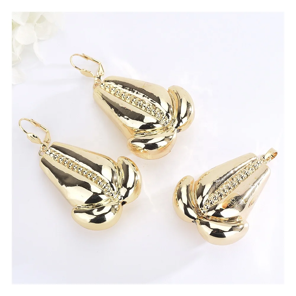 

E10194 New Design 18K Gold Plated Jewelry Bridal Ladies Earrings And Pendant