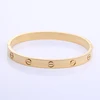 14K high quality women's bracelet stainless steel brand copy love plated gold bangles pictures