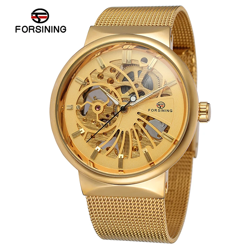 

Forsining Brand Luxury Watches Men Wrist Watch Hand Self Wind Stainless Steel Waterproof Fashion Skeleton Mechanical Watch Reloj
