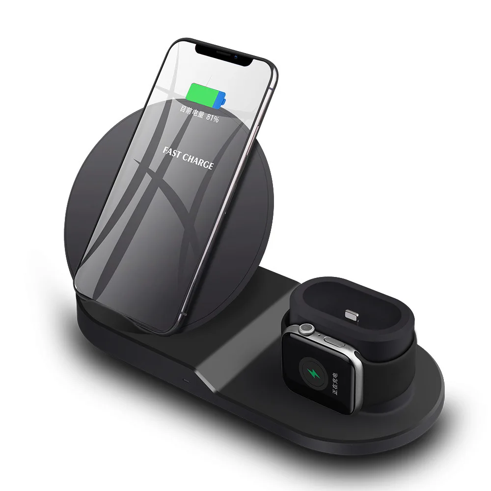 

Qi Wireless Charging Dock Station Wireless Charger Stand for iPhone X 8 XS/Air/pods/Watch Series 4/3/2/1