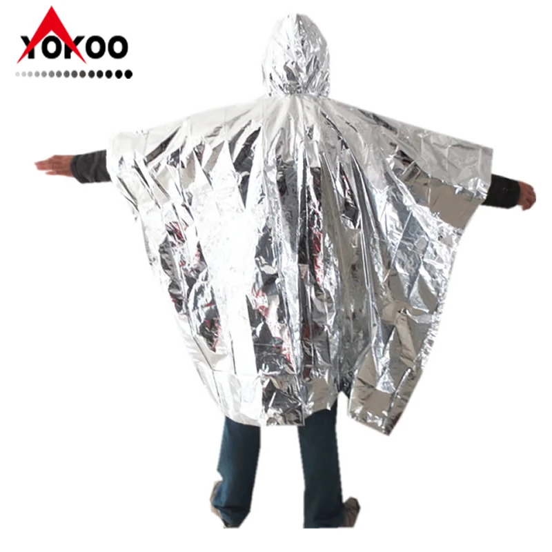 
0.025 mm Adult foil emergency rain ponchos for outdoor events 