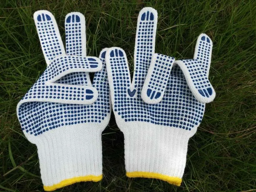 Pvc Dot Cotton String Knit Long Safety Gloves Buy Long Safety Gloves