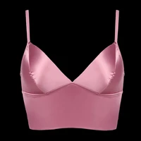 

Women Super Soft Comfortable Satin Wirefree Triangle Cup Bra Sexy Lingerie Bra