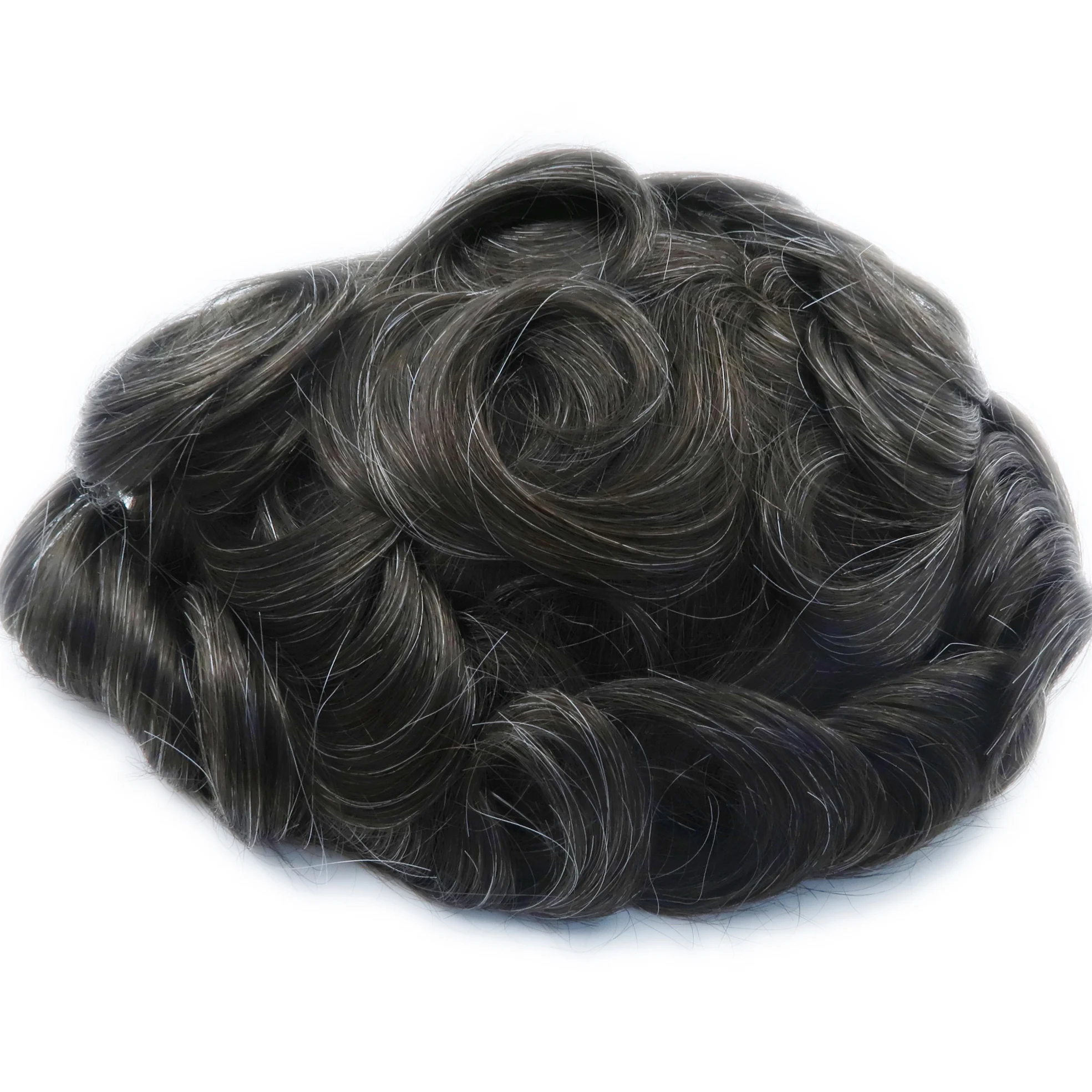 

Zhongfa natural breathable hair system Clear PU,12-14# free style ready to ship toupee, Available in all natural colors with different grey percentage