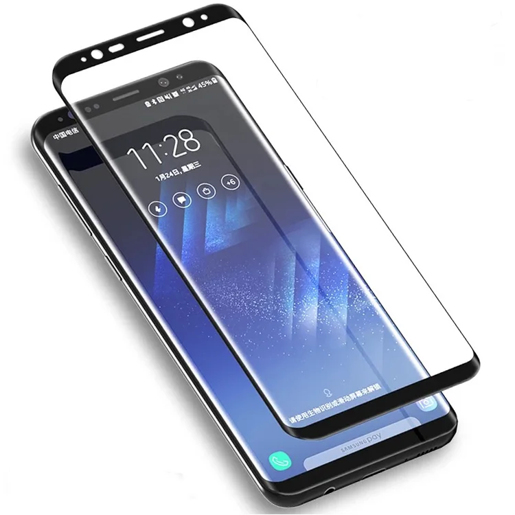 

Wholesale high quality 5D full curved tempered glass screen protector for new model for Samsung Galaxy note 9, Transparent;black;white