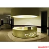 Customized Acrylic Circle Illuminated Led Spa Hotel Office Reception Front Desk