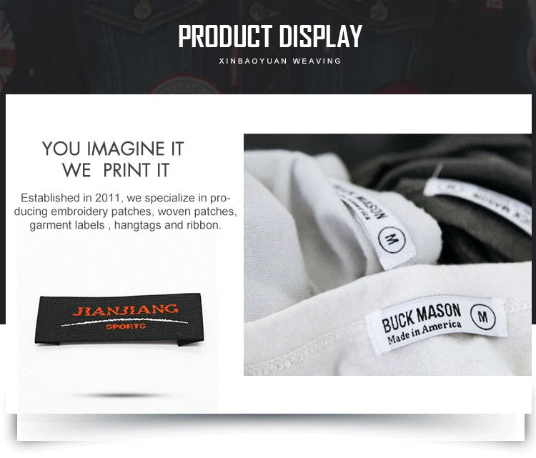 Custom Ecofriendly Personalized Sew On Fabric Labels Woven Labels