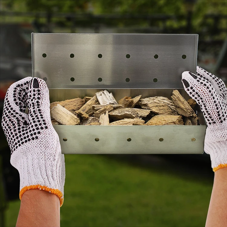 Stainless Steel Smoker Box Bbq Grilling Meat Smokers Box For Wood Chips