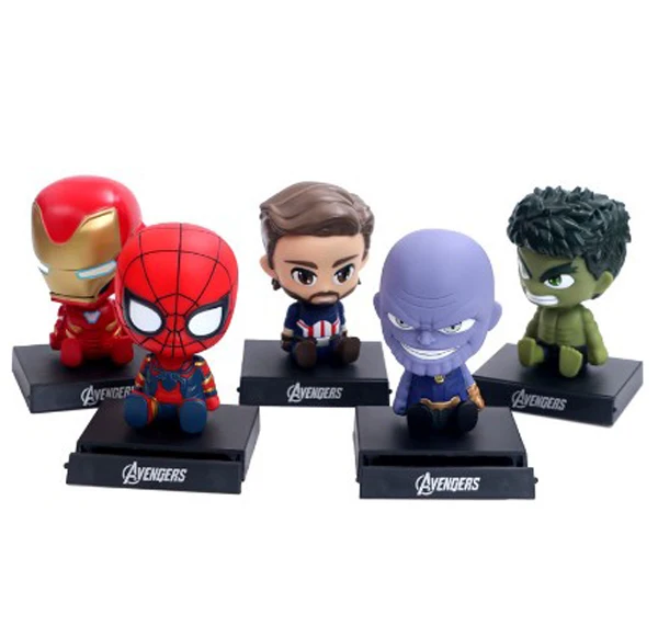 Custom Car Decoration Marvel Cartoon Anime Figures Resin Bobble Head
