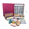custom 4 pair design your own brand name 3d sleeve blue square package made private label mink and packaging box for eyelashes