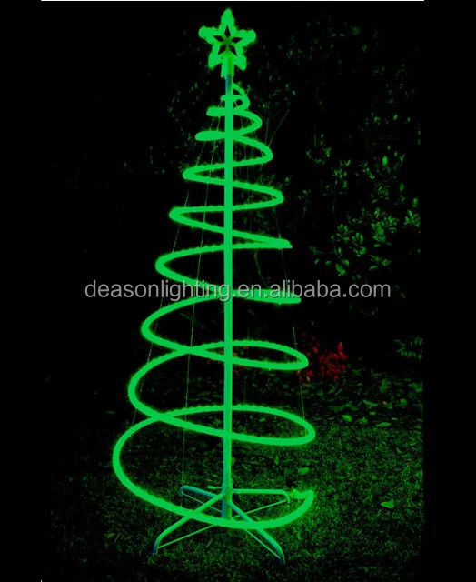 180cm Green LED Spiral Xmas Tree Rope Light