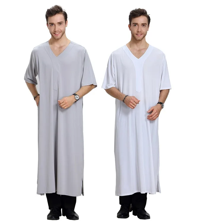 

New Arrival 2019 Men's Thobe Muslim Clothing Wholesale Arabic Abaya, 2 colors
