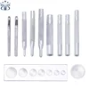 L15 11pcs DIY Leather Craft Tool Kit Hole Punch Fasteners Press Studs Snap Rivts Punch Setter