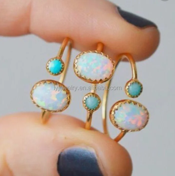 

New arrivals 2022 wholesale 925 Sterling silver fire opal ring for turquoise rings lyr0347