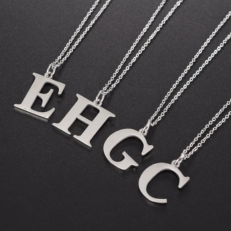 

316L Cheap School Students 26 English Letters Alphabet A C E H R Stainless Steel Pendant Necklace