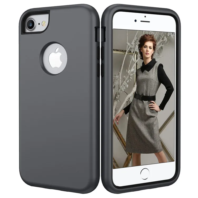 

Shockproof Hard Back Tpu PC 3 In 1 Phone Case For Iphone 6 7 8