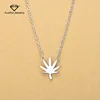 Korean Style Jewelry Wholesale New Silver Color Small Simple Charm Necklace Maple Leaf Pendant Necklace