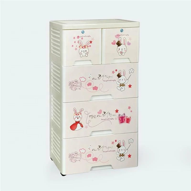 4 Layer Plastic Cabinet Baby Clothes Storage Chest Drawer With