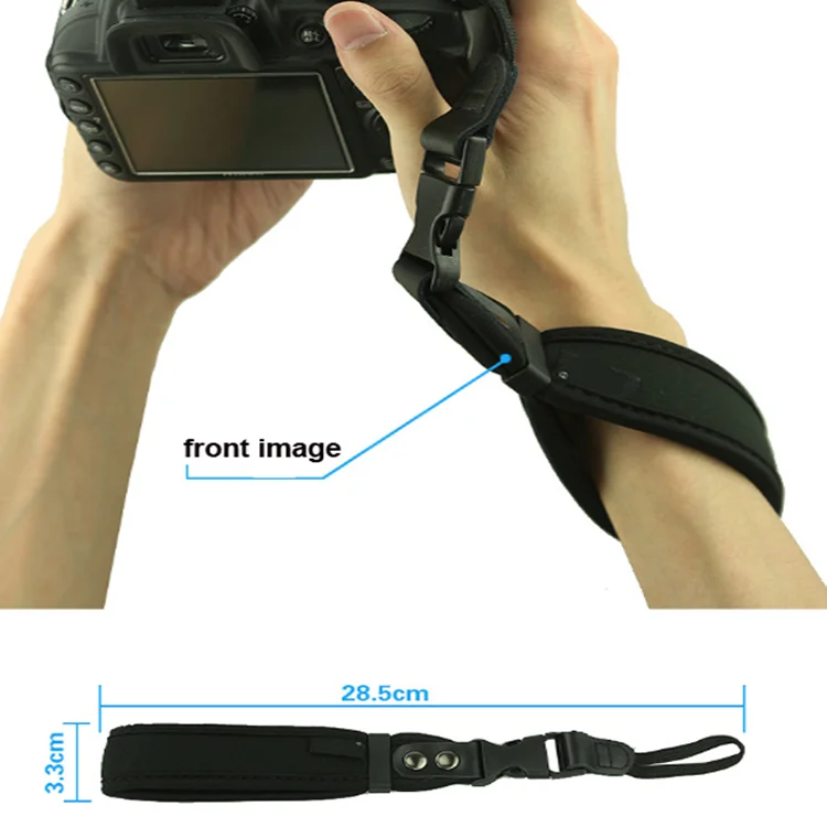 Top Selling Stock Universal Black Neoprene Camera Hand Wrist Straps For