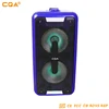 private mould manufacture professional loudspeakers double 6" portable dj trolley speaker with disco light