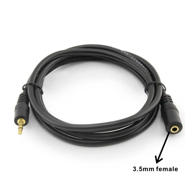 1.5 meter(6 feet) male to female 35mm audio extension cable with gold plated plug