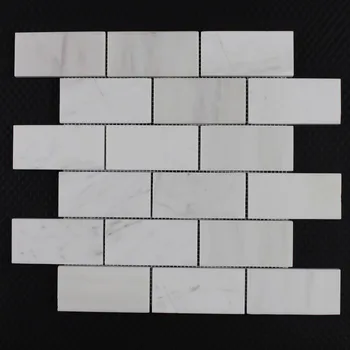 Decorstone24 Elegant Volakas White Stone Subway Tile Backsplash 2x4 Inch Product On Decorstone24 Elegant Volakas White Stone Subway Tile Backsplash 2x4 Inch Product On