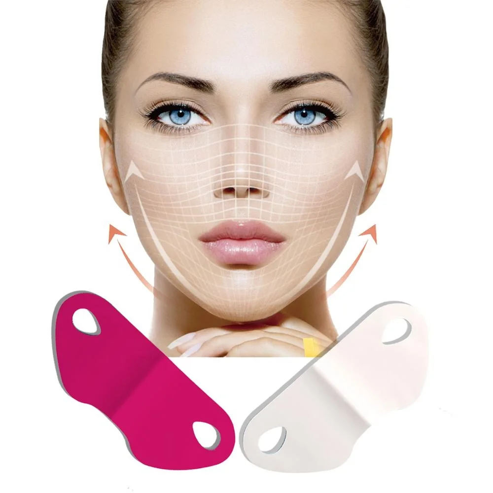 

Beauty skin chin care reduce double chins lifting v shaped korean v line face mask, White/red