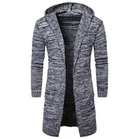 

Men's Long Sleeve Sweater Cardigan With Cap And Pocket