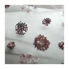 Mesh sequins embroidery and 3D flower laser sequin embroidery fabric with beads