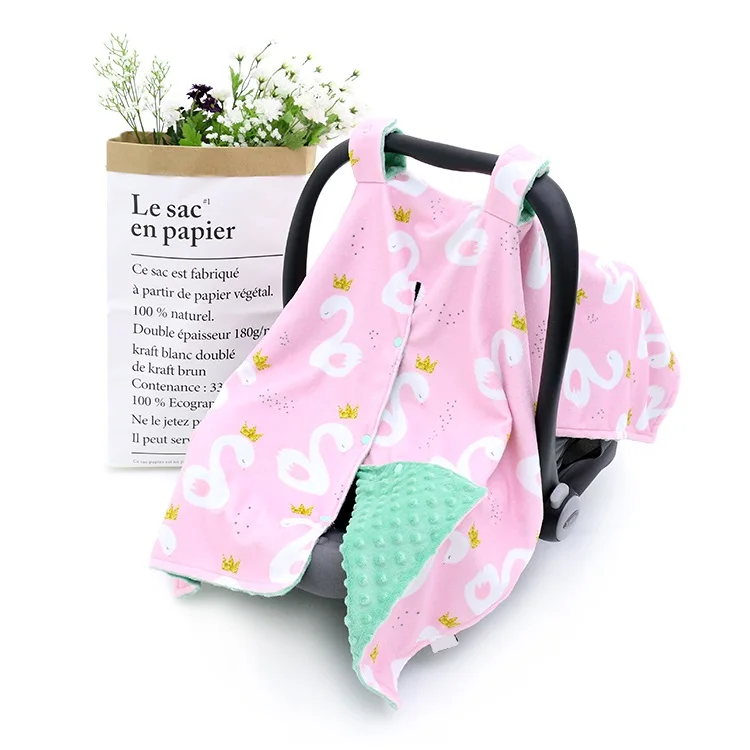 

Amazon Hot Sale Swan Pattern Pink Baby Girl Design Baby Car Seat Canopy