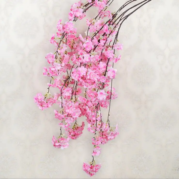 Factory Artificial Hanging Silk White Cherry Blossoms Flower Branches ...